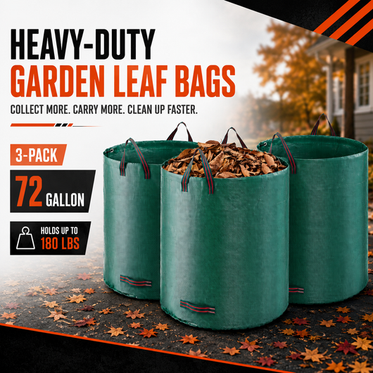 3-Pack 72 Gallon Reusable Yard Waste Bag