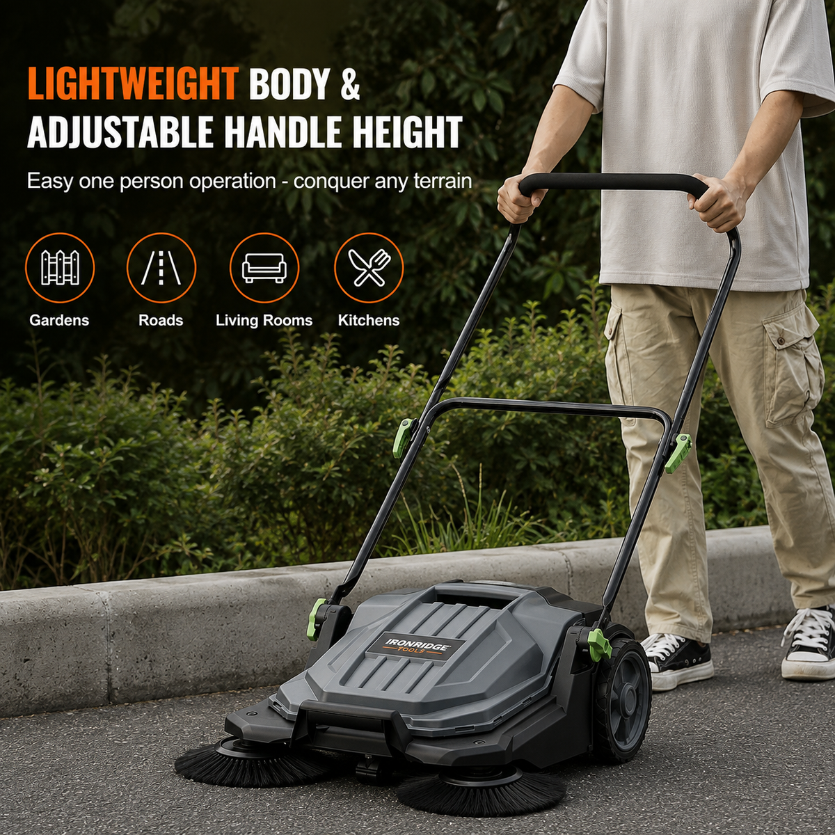 Heavy-Duty Push Floor Sweeper