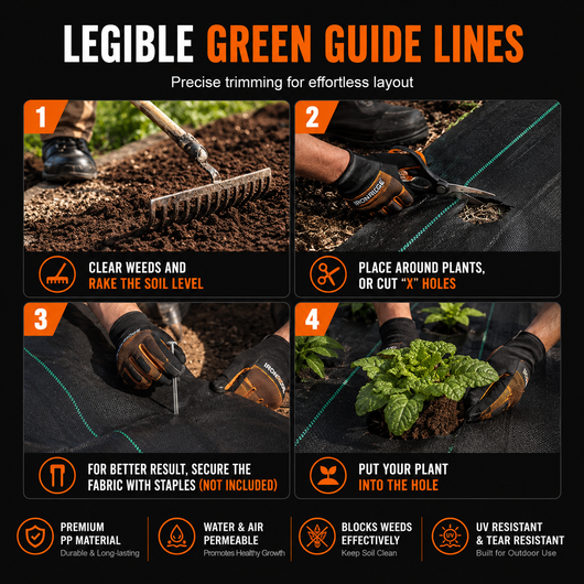 Premium Heavy Duty Weed Barrier Landscape Fabric