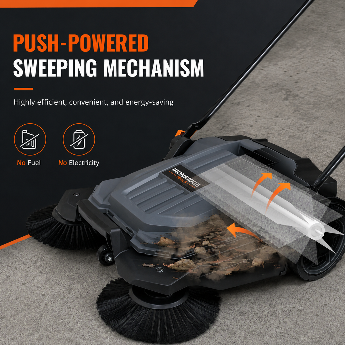 Heavy-Duty Push Floor Sweeper