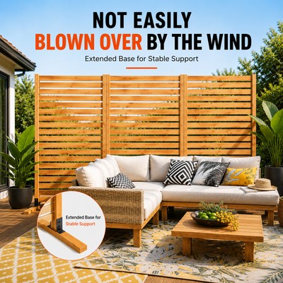 3-in-1 Wooden Privacy Screen