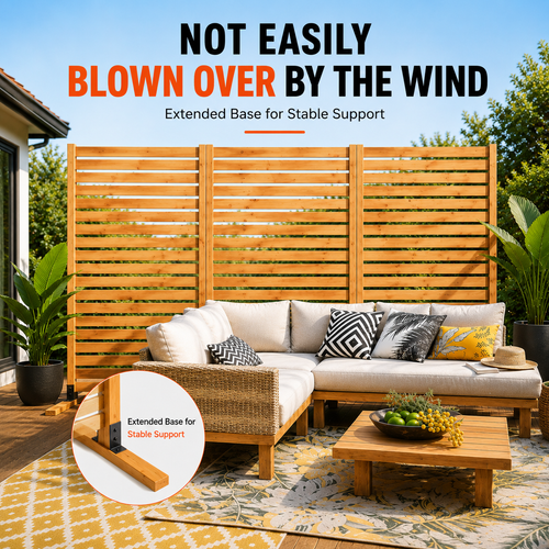3-in-1 Wooden Privacy Screen