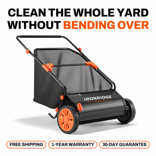 Heavy-Duty Push Lawn Sweeper