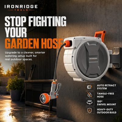 IronRidge Retractable Garden Hose Reel