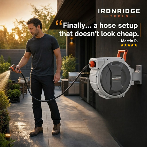 IronRidge Retractable Garden Hose Reel