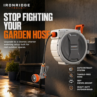 IronRidge Retractable Garden Hose Reel