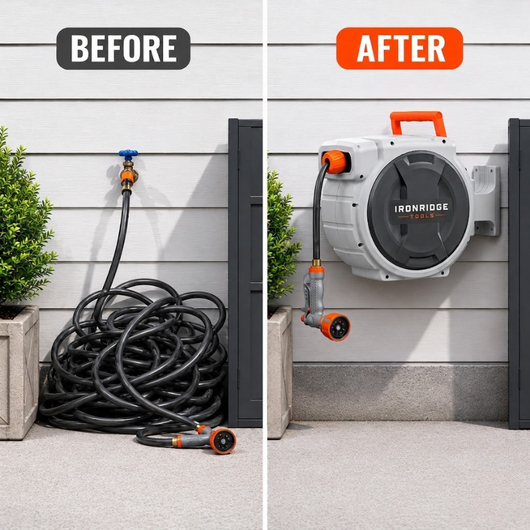 IronRidge Retractable Garden Hose Reel
