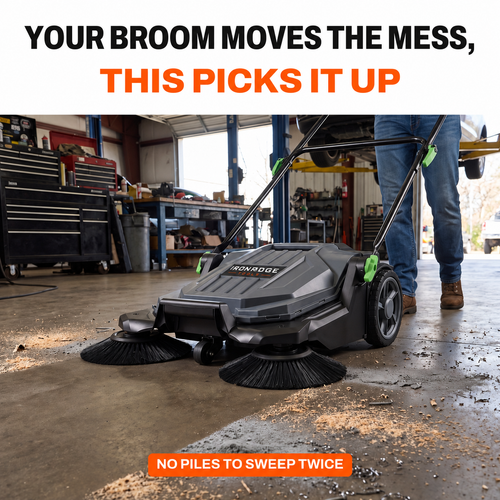 Heavy-Duty Push Floor Sweeper