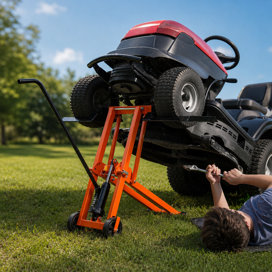Lawn Mower Lift with Hydraulic Jack