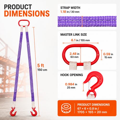 Heavy-Duty Lifting Sling Straps