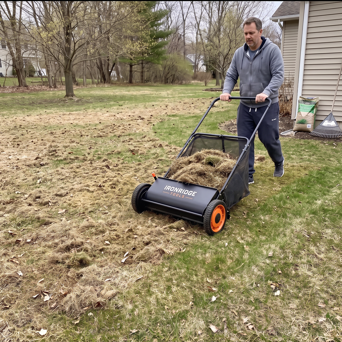 Heavy-Duty Push Lawn Sweeper
